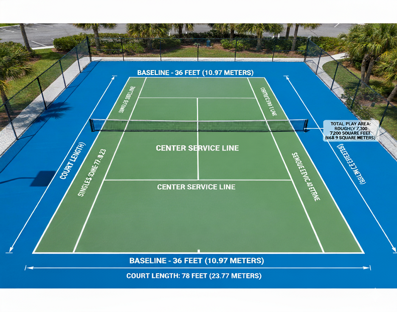 tennis court measurement
