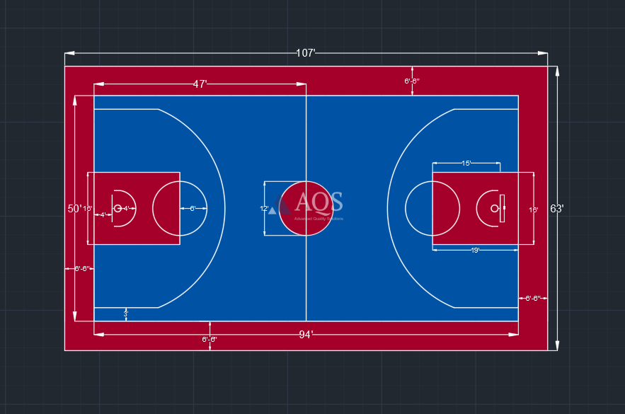 basketball court dimension