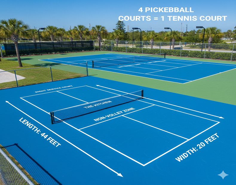 pickleball court size
