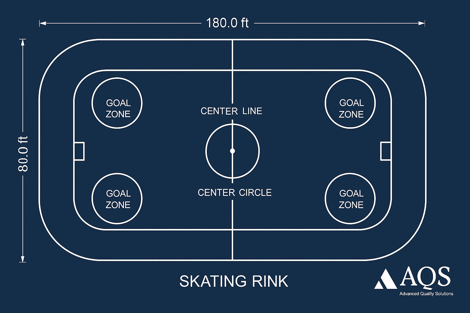 skating rink dimension