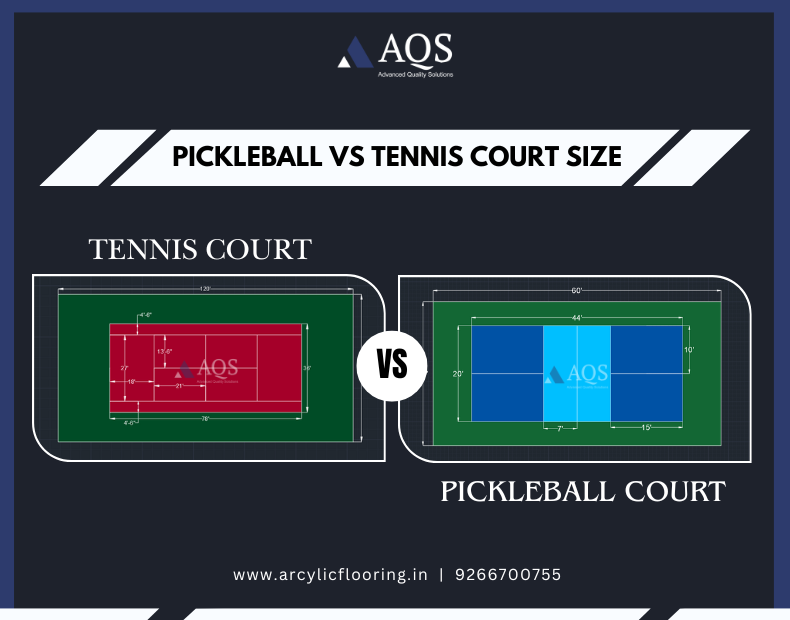 pickleball vs tennis court size