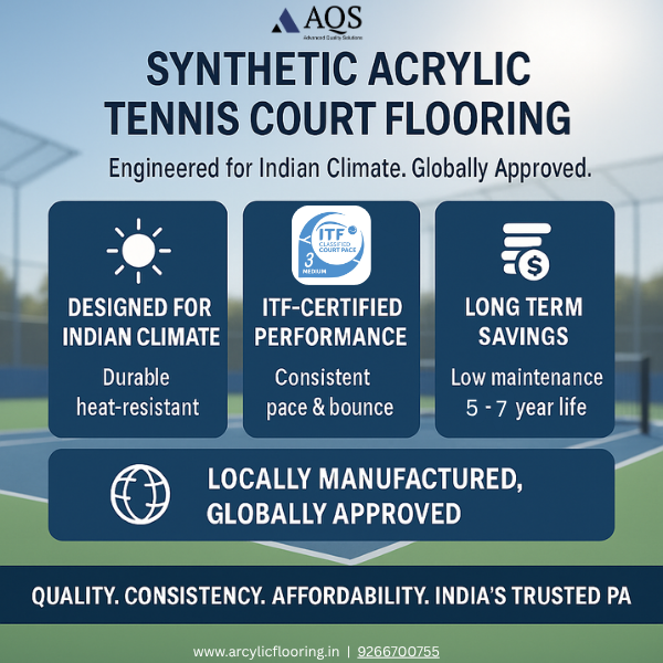 synthetic acrylic tennis court