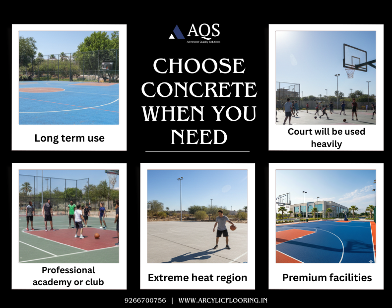 concrete basketball court