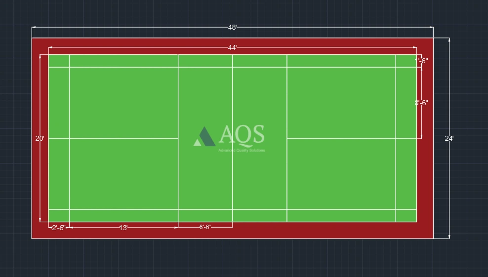 badminton court dimension