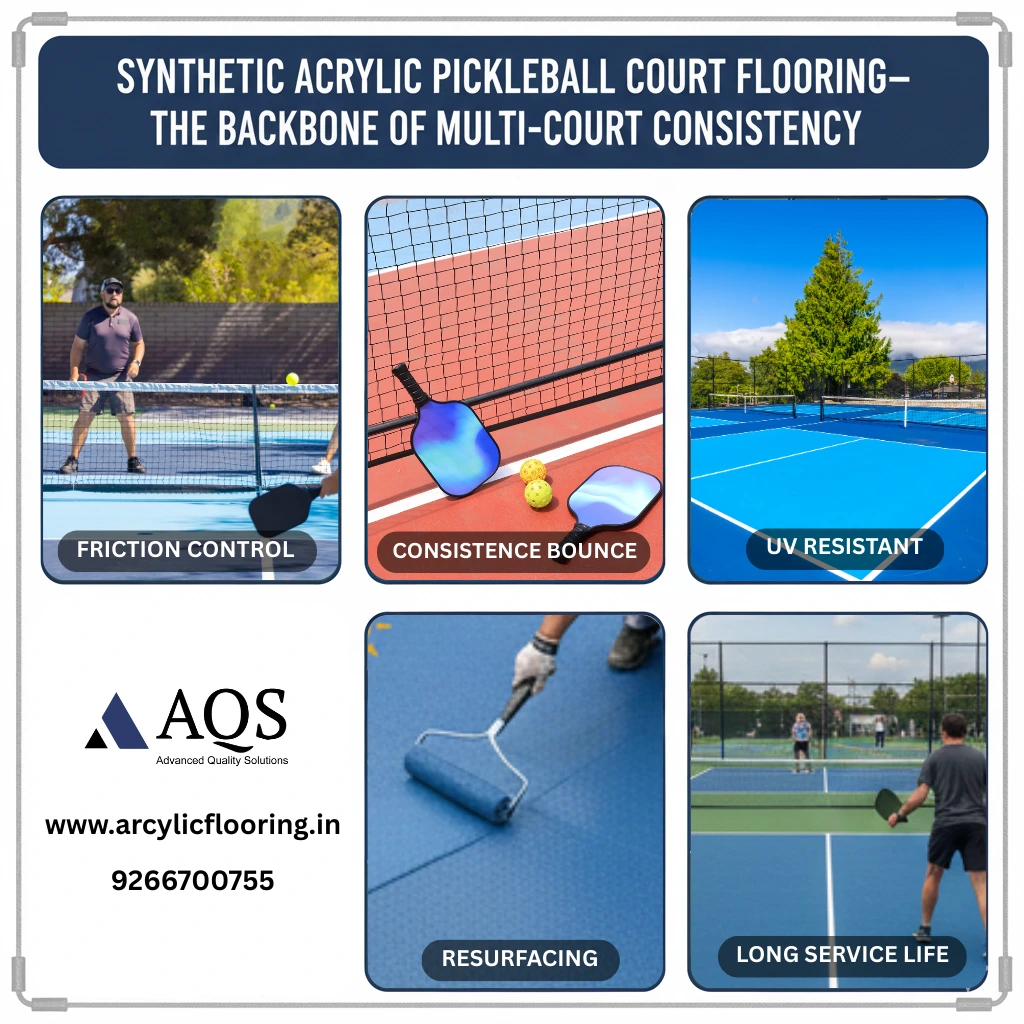 synthetic acrylic pickleball court flooring