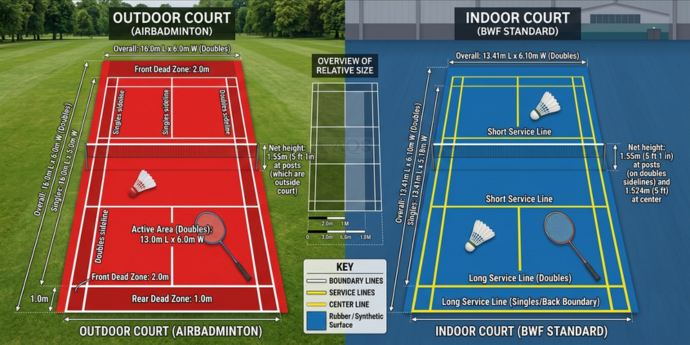 Badminton Court Size in Meter