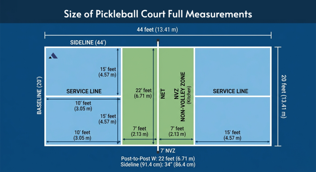 Size of Pickleball Court