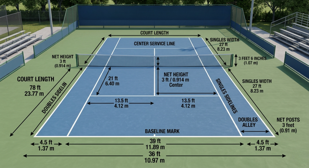 Tennis Ground Size