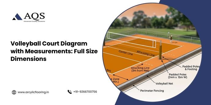 Volleyball Court Diagram with Measurements: Full Size Dimensions