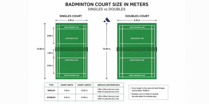 Badminton Court Size in Meters